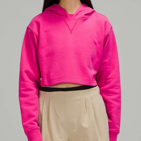 Lululemon All Yours Cropped Hoodie Sonic Pink - Picture 1 of 10